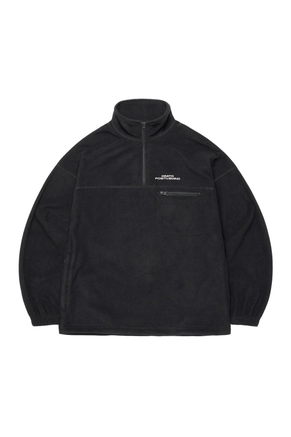 FLEECE HALF ZIP BLACK