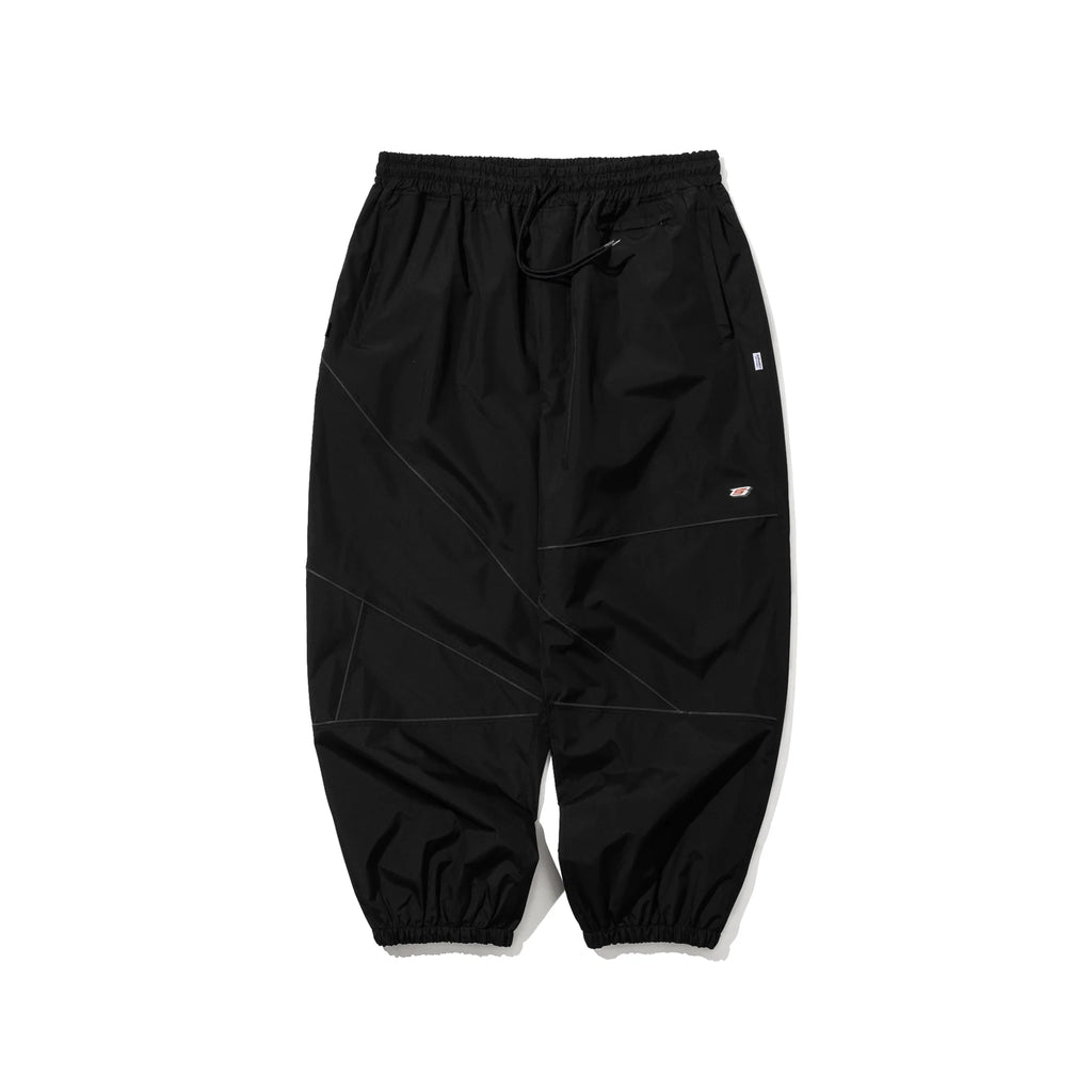 BSRABBIT SPIDERWEB SUPER WIDE JOGGER PANTS BLACK