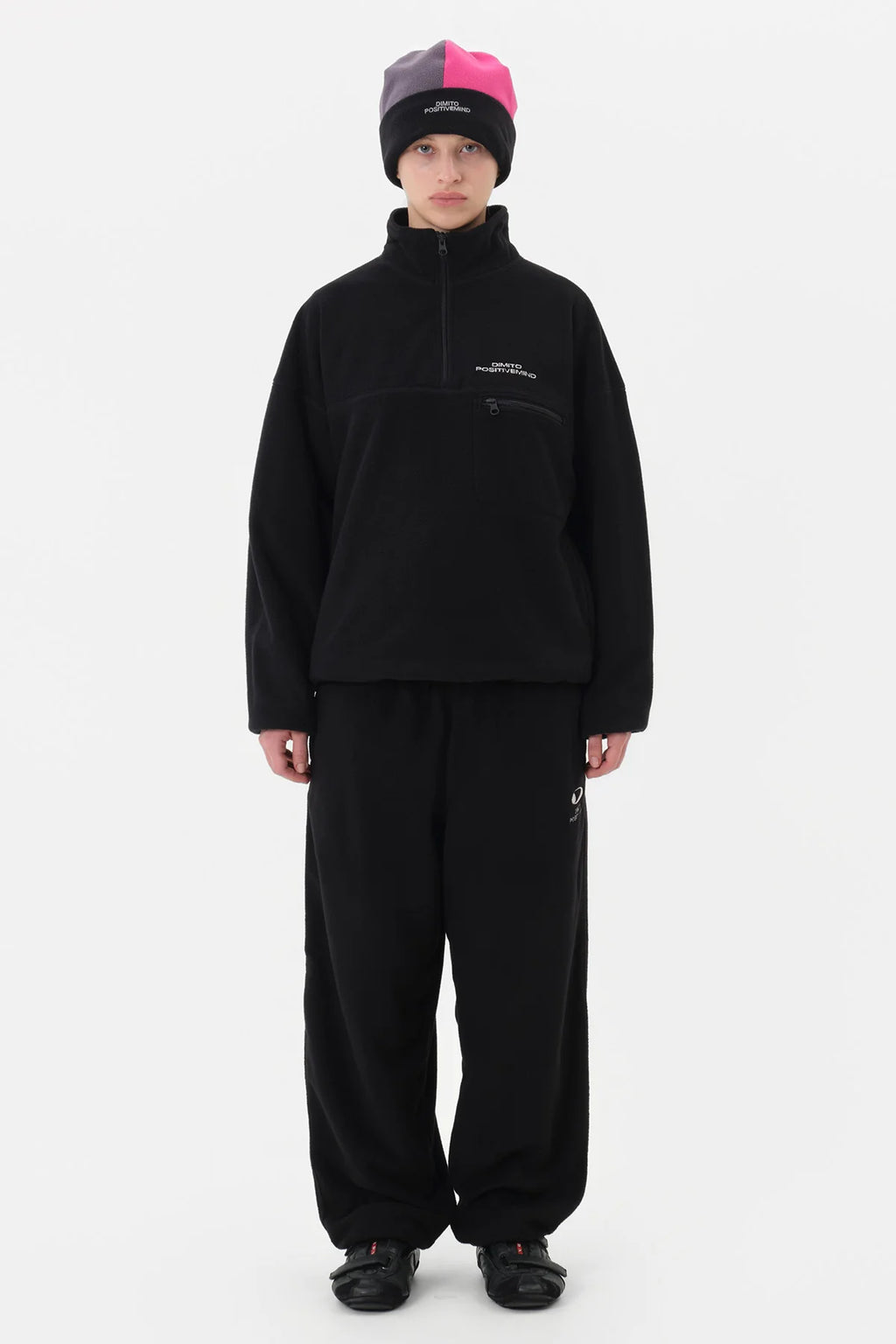 FLEECE HALF ZIP BLACK