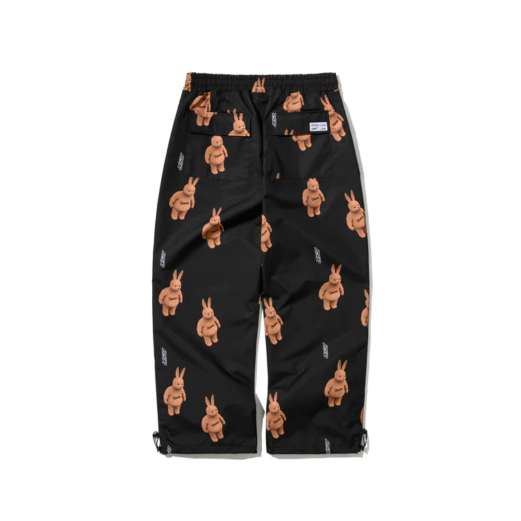 BSRABBIT 3D BEARRABBIT WIDE TRACK PANTS BLACK