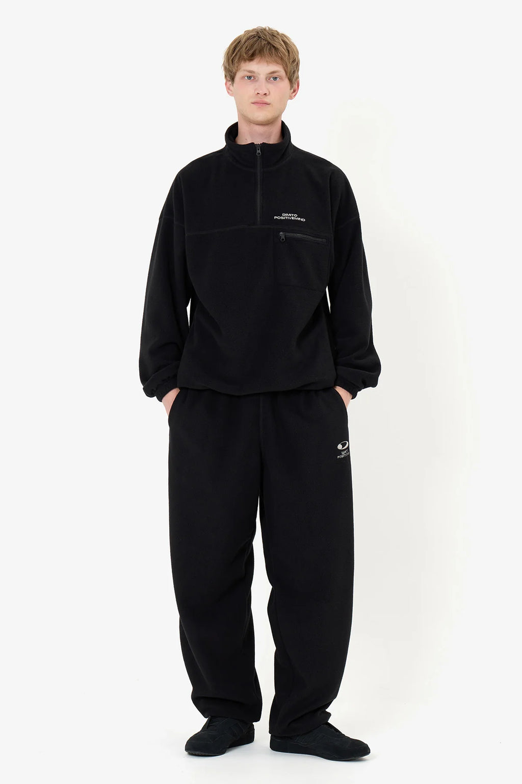 FLEECE HALF ZIP BLACK