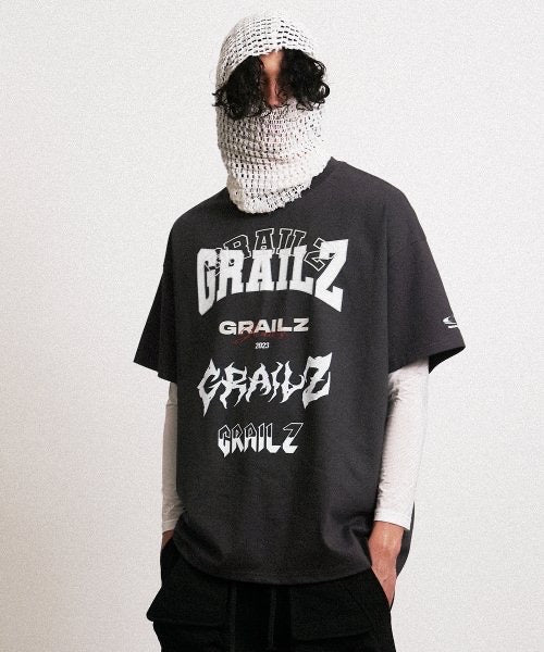 GRAILZ MULTI LOGO T SHIRT CHARCOAL