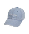 MARITHE DENIM WASHING LOGO BALL CAP LIGHT BLUE