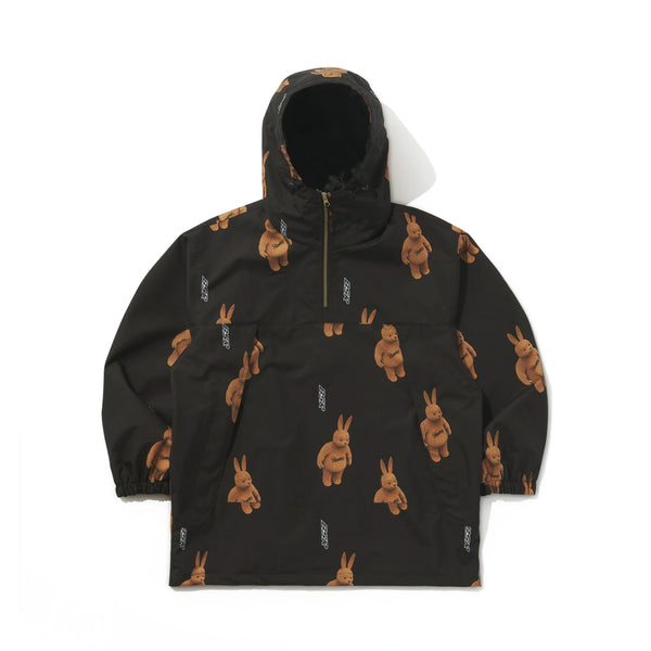 BSRABBIT 3D BEARRABBIT HOODED ANORAK JACKET BLACK