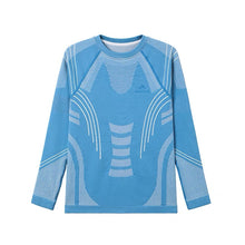 SURPINE MERINO WOOL KIDS BASE LAYER SET BLUE