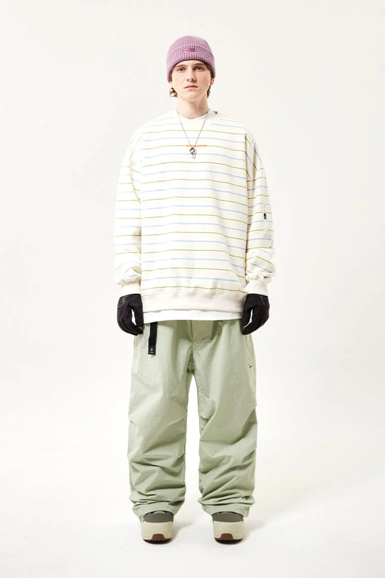 V2 PINSTRIPE CREWNECK IVORY