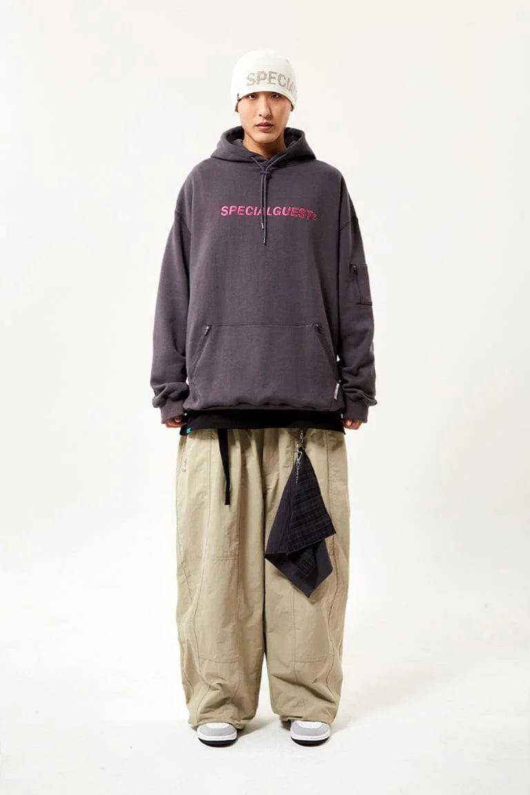 EASY WIDE HOODIE CHARCOAL ART