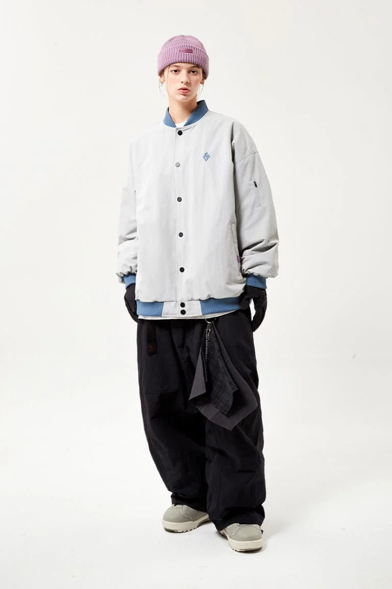 V2 WIDE VARSITY JACKET LIGHT GREY