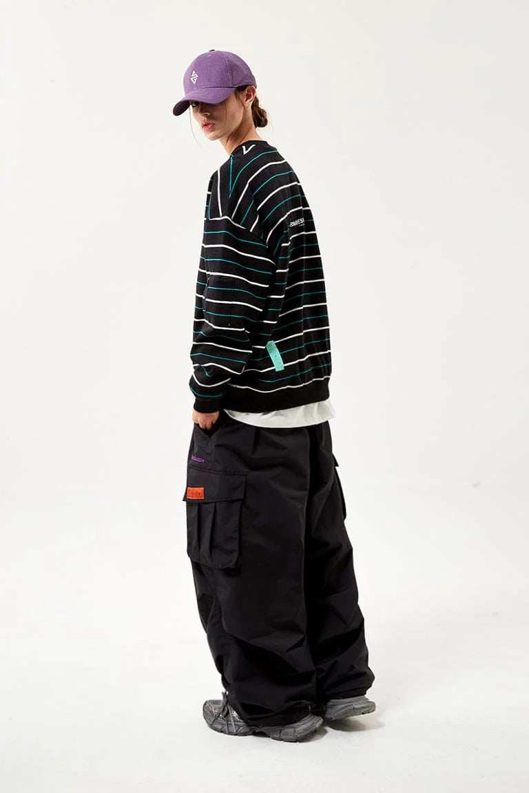 V2 PINSTRIPE CREWNECK BLACK