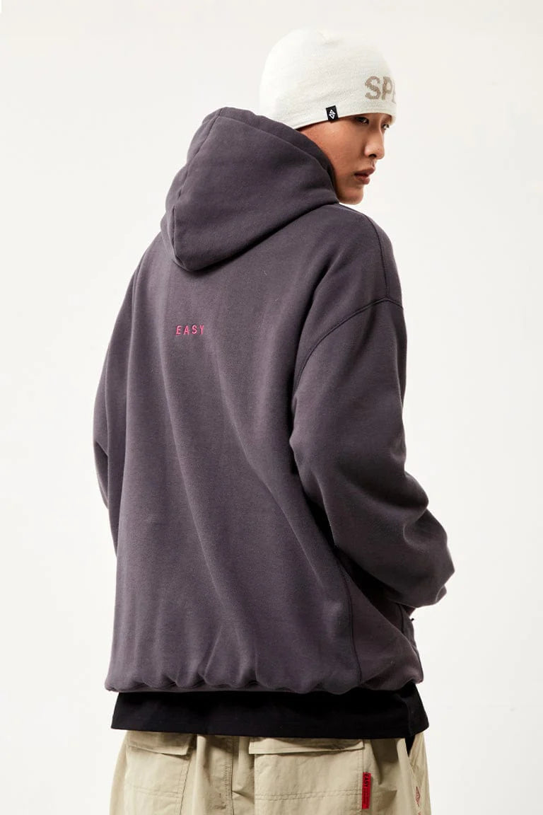 EASY WIDE HOODIE CHARCOAL ART