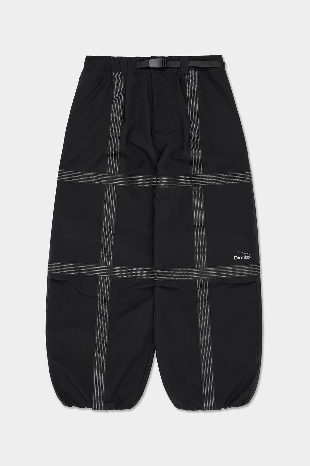 REFLECTIVE LINE BANDED PANTS (WIDE FIT LV.2) BLACK