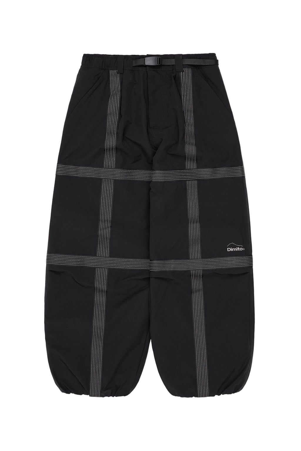 REFLECTIVE LINE BANDED PANTS (WIDE FIT LV.2) BLACK