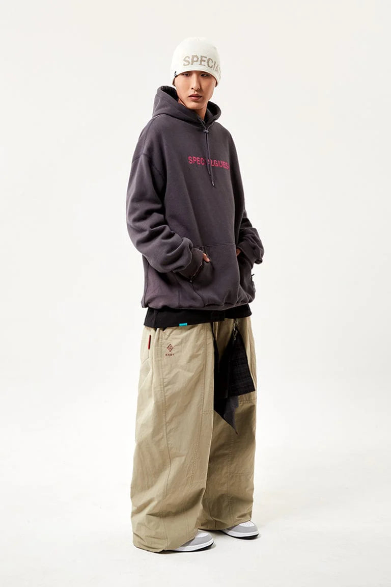 EASY WIDE HOODIE CHARCOAL ART