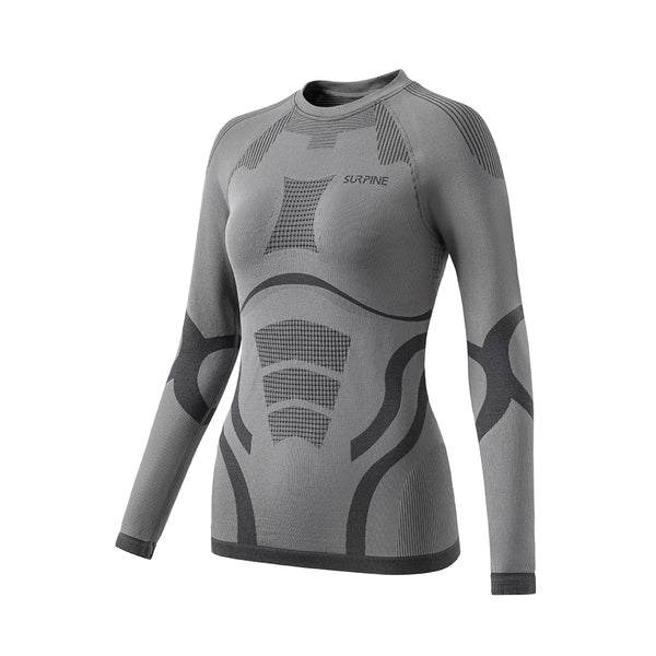 SURPINE MERINO WOOL BASE LAYER SET WOMEN GRAY