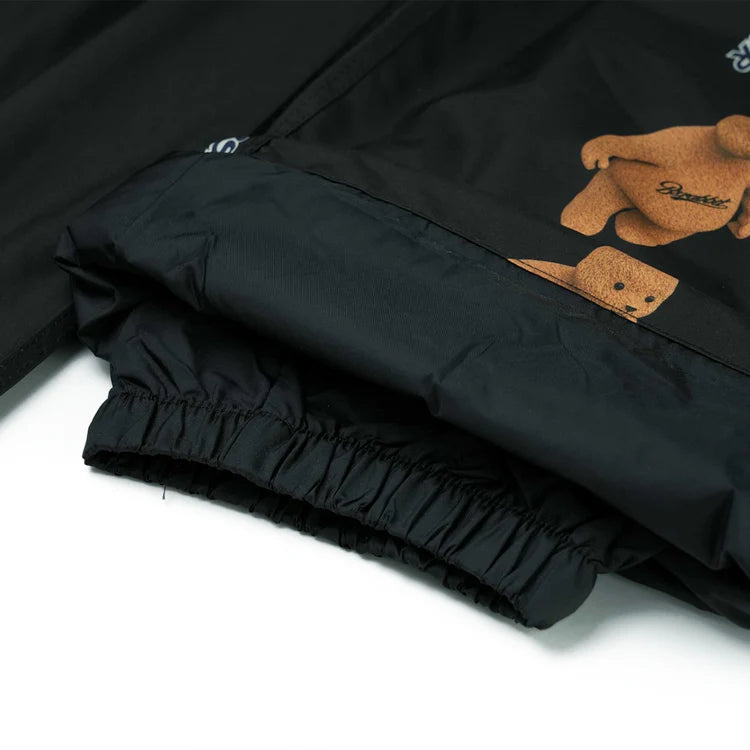 BSRABBIT 3D BEARRABBIT WIDE TRACK PANTS BLACK