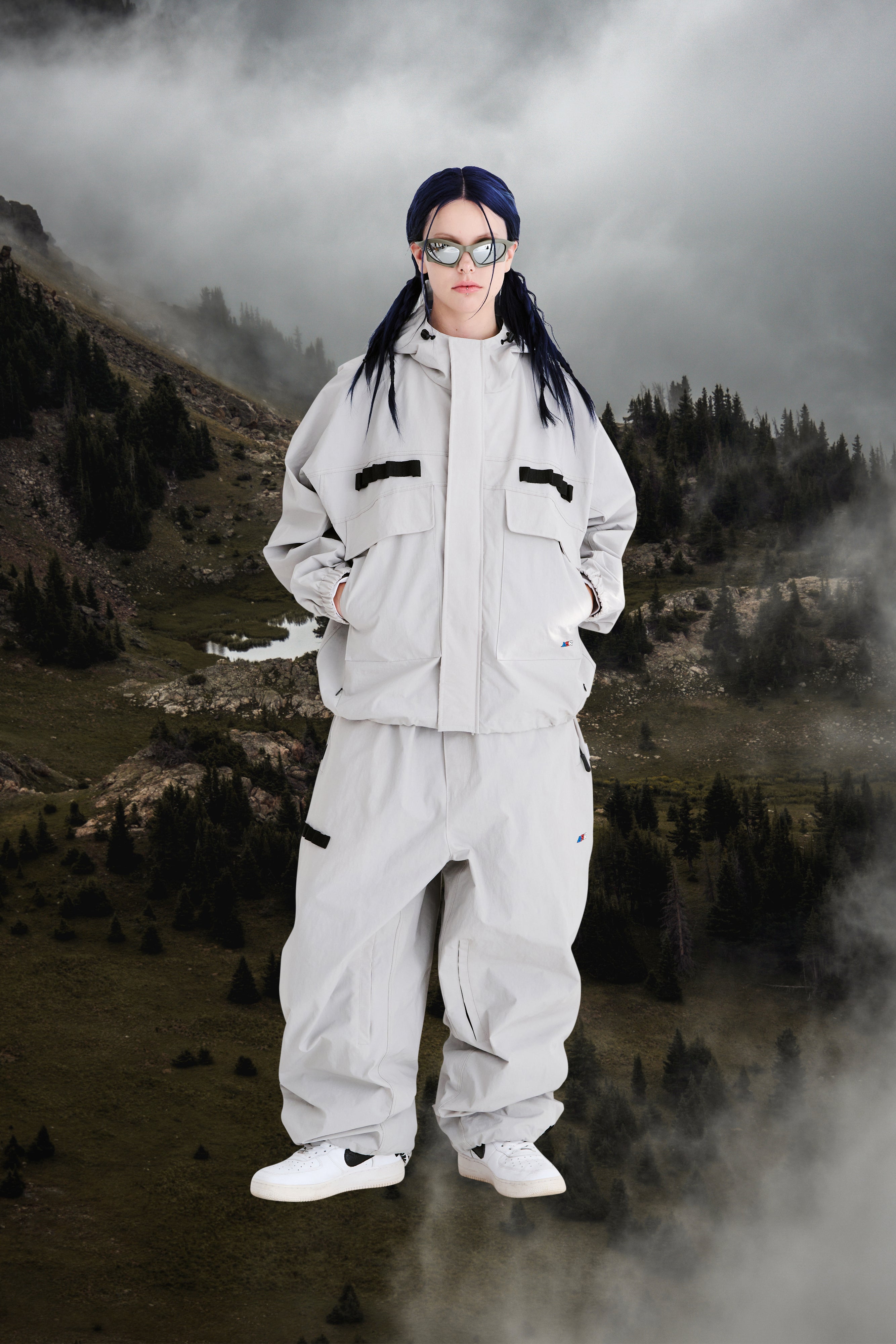 BSRABBIT REFINED SUPER WIDE VENTILATION PANTS BRIGHT GRAY