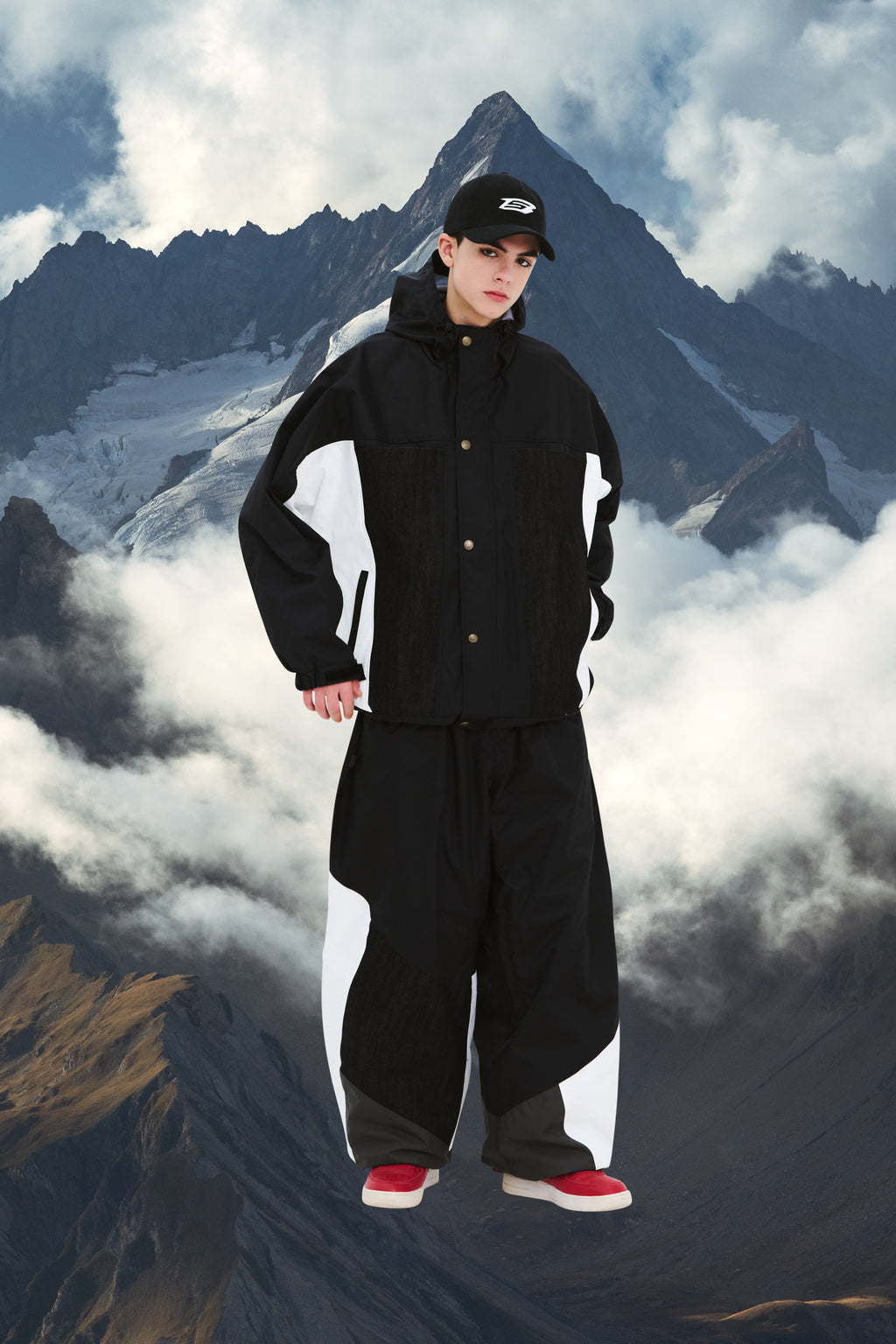 BSRABBIT UNUSUAL SUPER WIDE VENTILATION PANTS BLACK