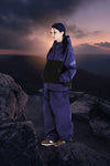 BSRABBIT STITCH BOX WIDE TRACK PANTS PURPLE