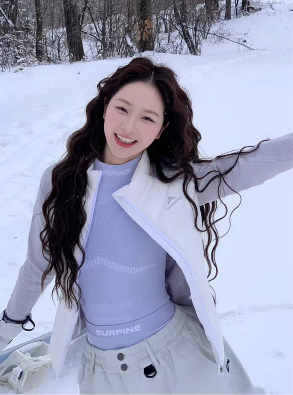 SURPINE GOOSE DOWN &amp; MERINO WOOL MID LAYER IVORY