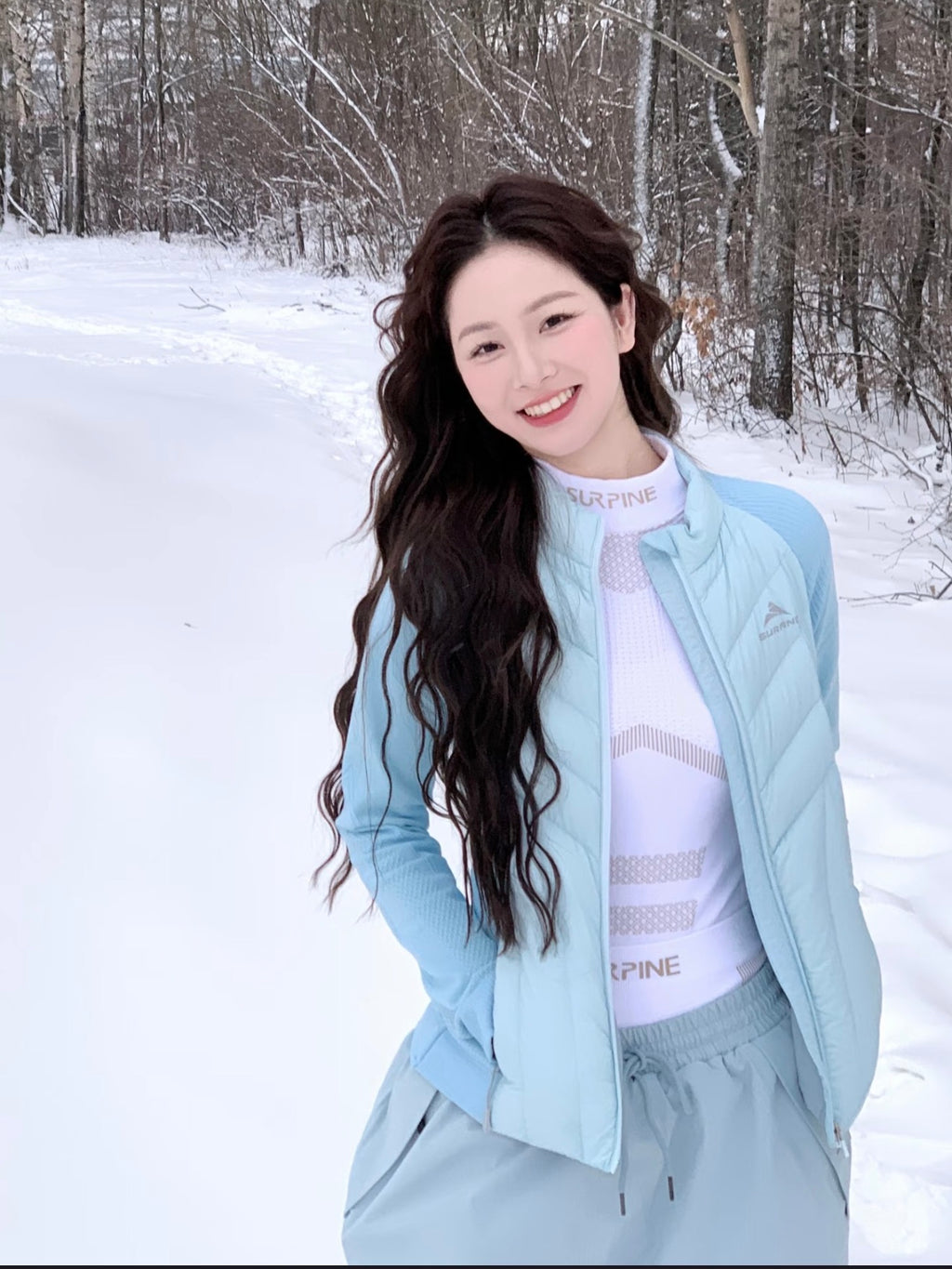 SURPINE GOOSE DOWN & MERINO WOOL MID LAYER BLUE