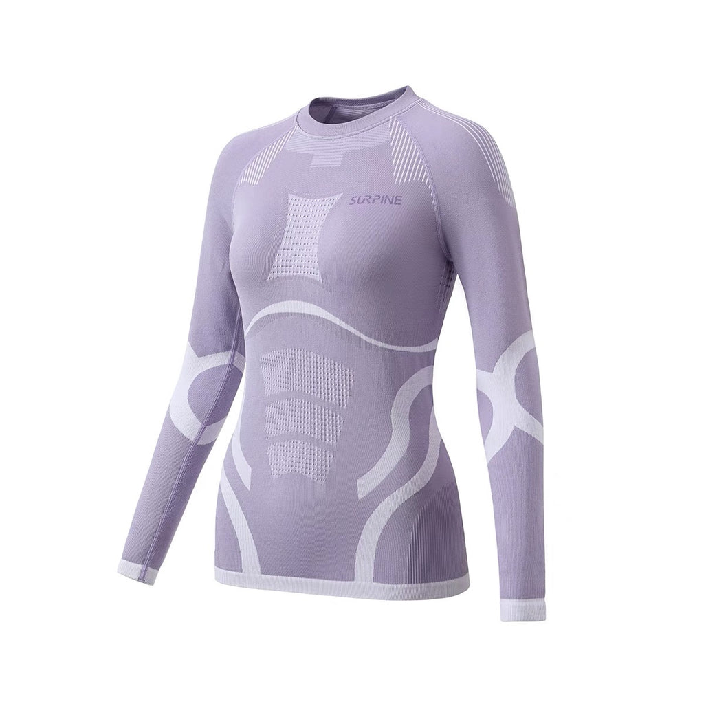 SURPINE MERINO WOOL BASE LAYER SET WOMEN PURPLE