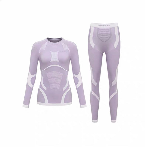 SURPINE MERINO WOOL BASE LAYER SET WOMEN PURPLE