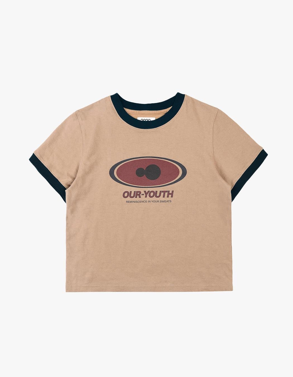 OVAL SYMBOL CROP T-SHIRTS BEIGE 1168