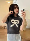 KNIT TOP WHITE/BLACK/PINK 1109