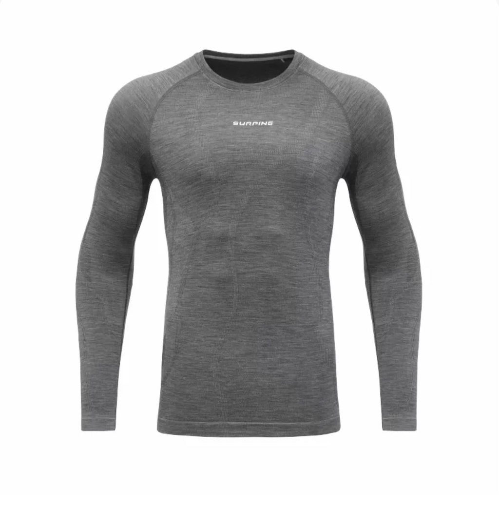 SURPINE MERINO WOOL BASE LAYER SET MEN GRAY