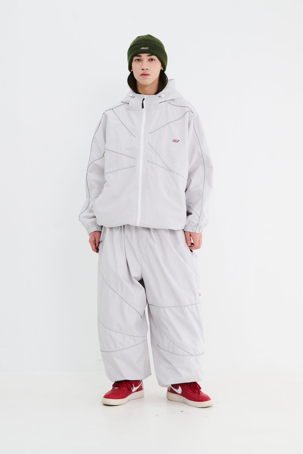 BSRABBIT SPIDERWEB HOODED JACKET SILVER GRAY