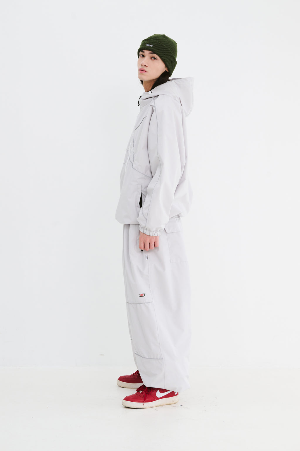 BSRABBIT SPIDERWEB HOODED JACKET SILVER GRAY