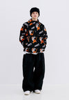 BSRABBIT TIGER RABBIT HOODED ANORAK JACKET BLACK