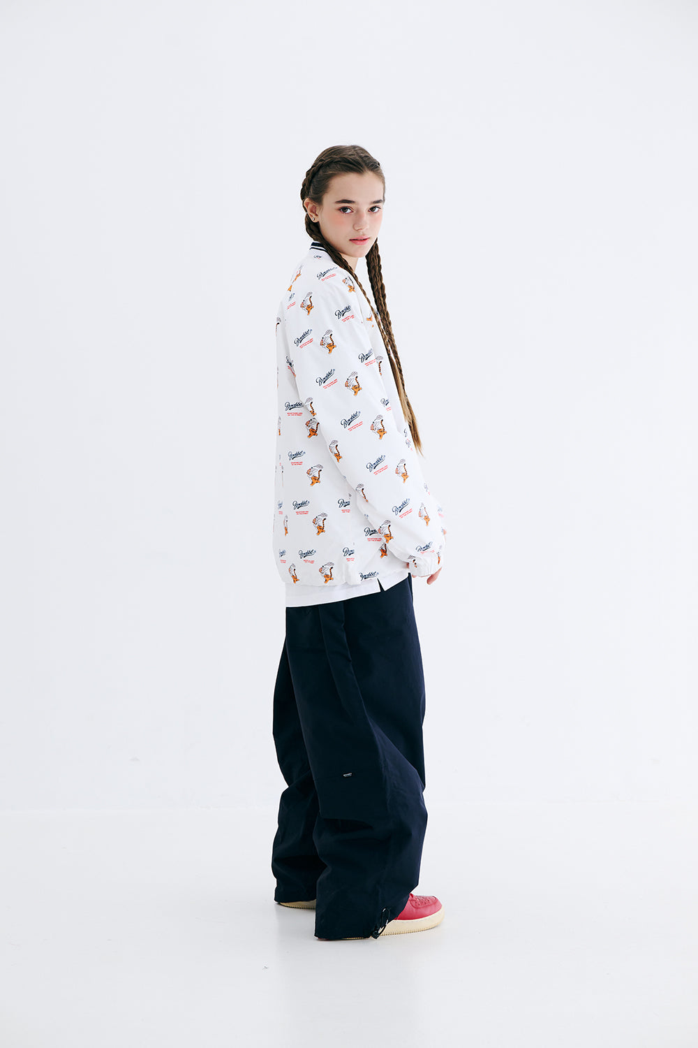 BSRABBIT BSRBT SPORTY PULLOVER SNAP JACKET WHITE