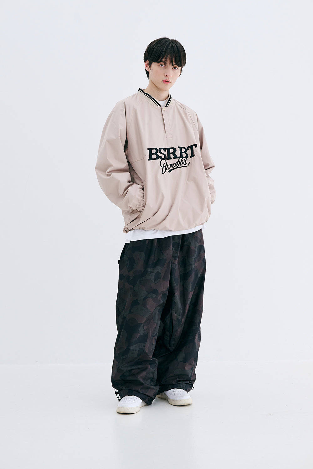 BSRABBIT BSRBT SPORTY PULLOVER SNAP JACKET BEIGE