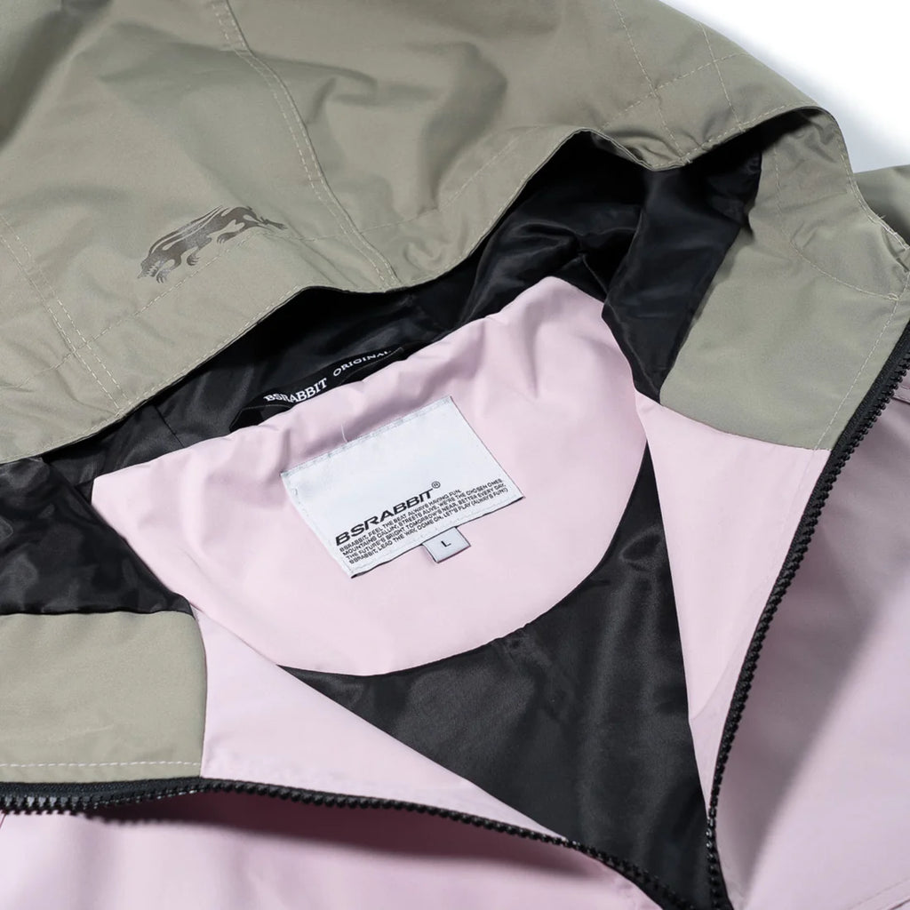 LIGHT WEIGHT REFLECTIVE LINE HOODED JACKET BABY PINK