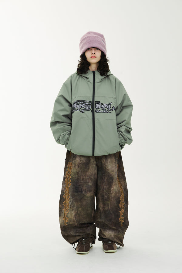 REFLECTIVE DRABBIT HOODED JACKET KHAKI