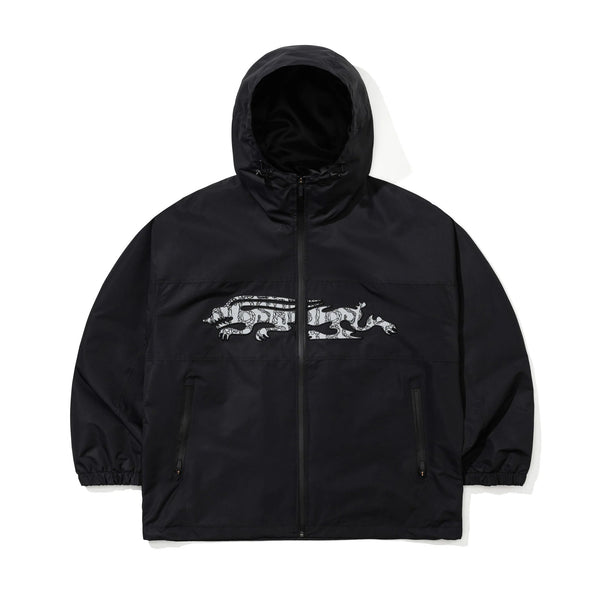 REFLECTIVE DRABBIT HOODED JACKET BLACK