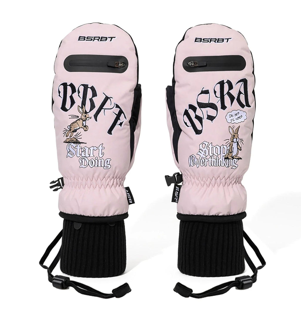 Overthinking Zip Pocket Match Up Mittens Pink