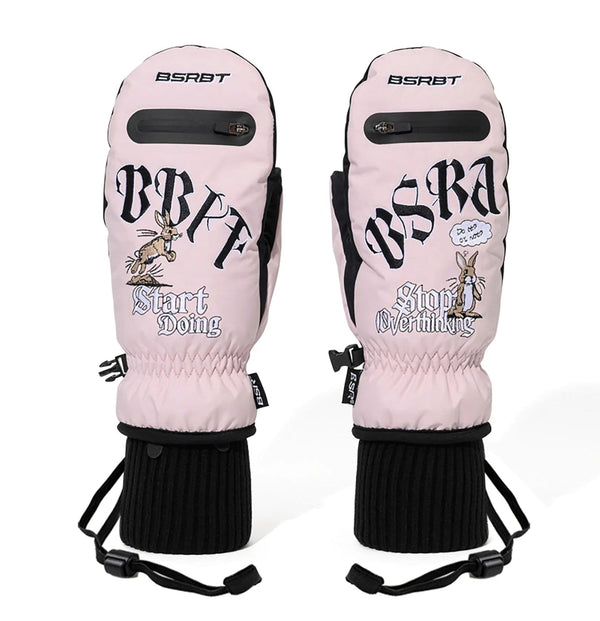 Overthinking Zip Pocket Match Up Mittens Pink