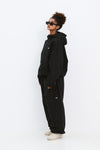 BSRABBIT SPIDERWEB SUPER WIDE JOGGER PANTS BLACK