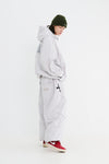 BSRABBIT SPIDERWEB SUPER WIDE JOGGER PANTS SILVER GRAY