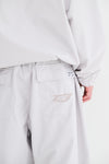 BSRABBIT SPIDERWEB SUPER WIDE JOGGER PANTS SILVER GRAY