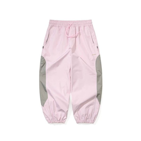LIGHT WEIGHT REFLECTIVE LINE SUPER WIDE JOGGER PANTS BABY PINK