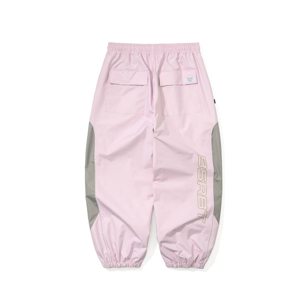 LIGHT WEIGHT REFLECTIVE LINE SUPER WIDE JOGGER PANTS BABY PINK