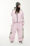 LIGHT WEIGHT REFLECTIVE LINE SUPER WIDE JOGGER PANTS BABY PINK