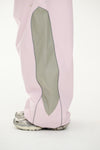 LIGHT WEIGHT REFLECTIVE LINE SUPER WIDE JOGGER PANTS BABY PINK