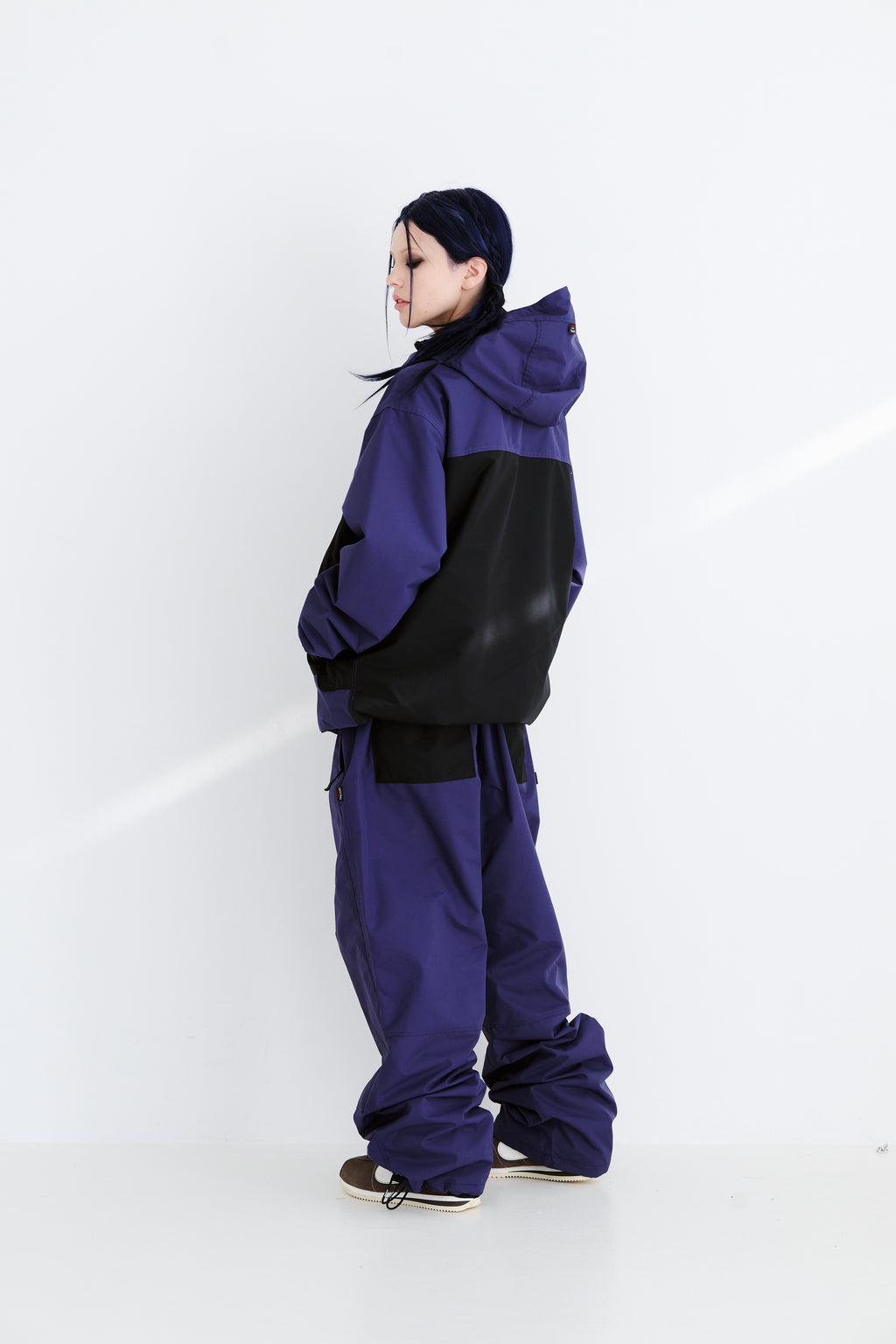 BSRABBIT STITCH BOX WIDE TRACK PANTS PURPLE