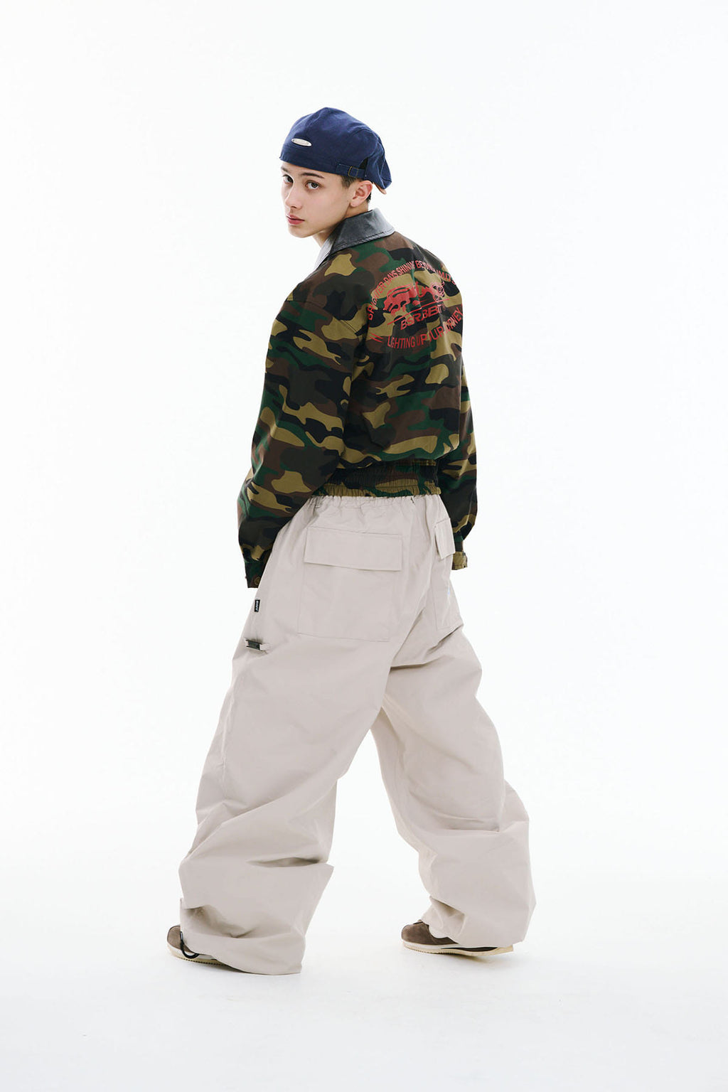 ORIGINAL WIDE TRACK PANTS LIGHT BEIGE