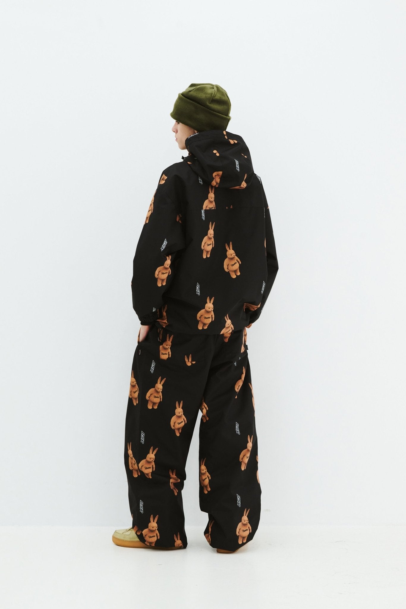 BSRABBIT 3D BEARRABBIT HOODED ANORAK JACKET BLACK | TOGETH1R