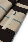 EASY STRAY STRIPED ZIP POLO BLEACHED SAND/ DARK GRAY